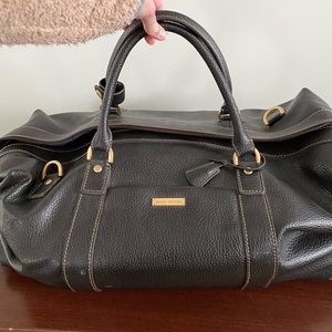 Non-smoking home Brooks Brothers brown pebble leather duffel bag